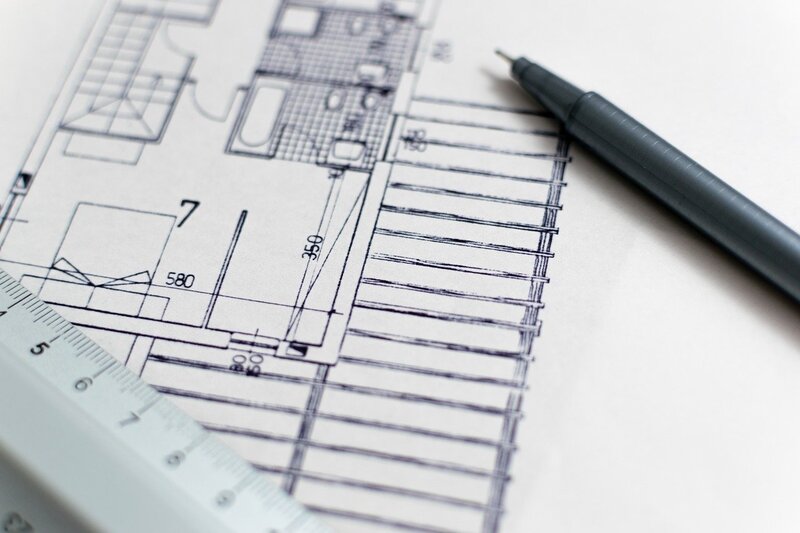 CAD floor plan used for 3D kitchen visualisation in Derby