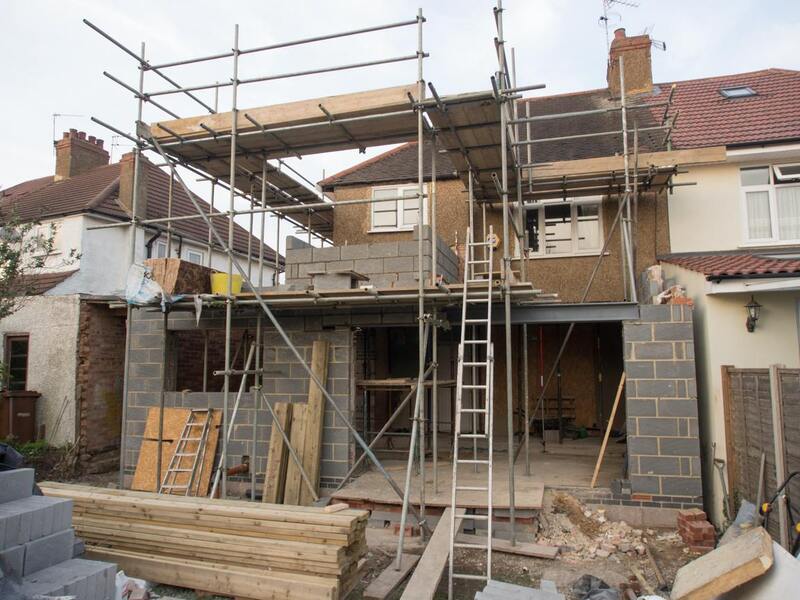 scaffolded-rear-house-extension-under-construction Why the Structural Work Behind an Industrial Kitchen Matters More Than the Look